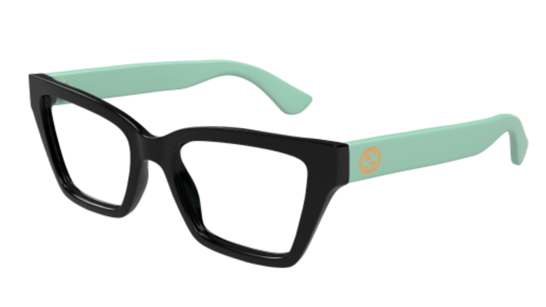 Gucci GG1715O 004 Black/Green Rectangle Women's Eyeglasses