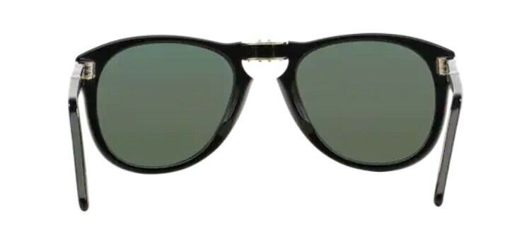 Persol 0PO0714 Folding 95/58 Black/ Silver & green Polarized Men's Sunglasses