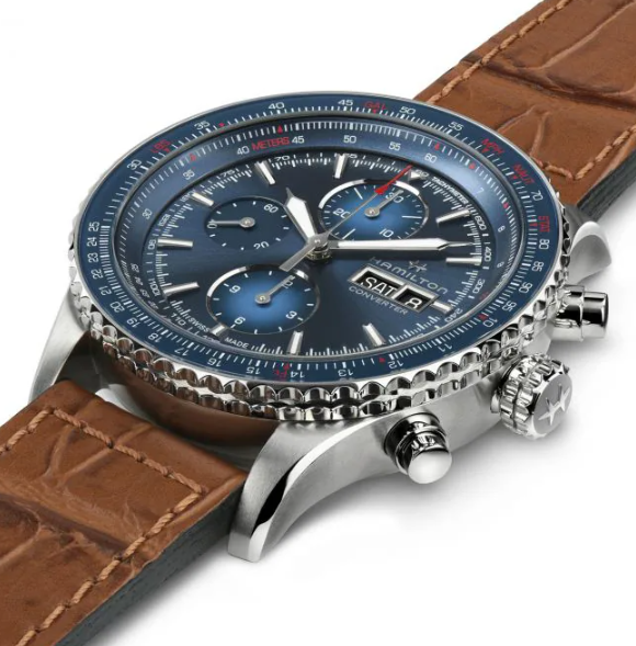 Hamilton KHAKI AVIATION CONVERTER AUTO CHRONO Blue Dial Men's Watch H76746540