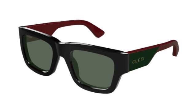 Gucci GG1668S 003 Black/Green Square Men's Sunglasses