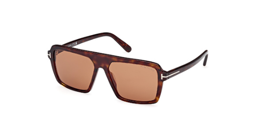 Tom Ford VINCENT FT1176 52E Dark Havana/Brown Oversized Square Men's Sunglasses