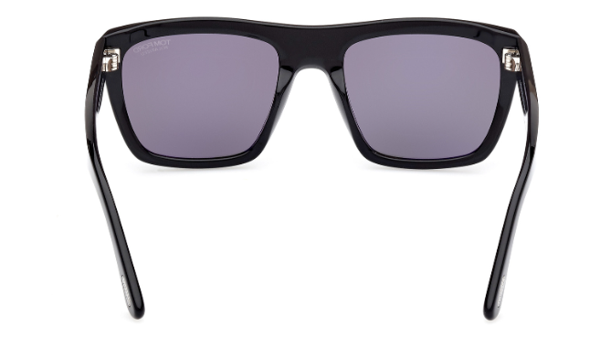 Tom Ford FT1077-N 01D Shiny Black / Smoke Polarized Square Men's Sunglasses