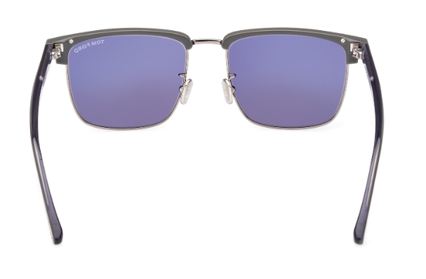 Tom Ford HUDSON 02 FT0997 H 51V Dark Ruthenium-Mastic/Blue Men's Sunglasses