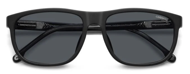 Carrera C FLEX 08/G/S 003 Matte Black/Grey Rectangle Men's Sunglasses