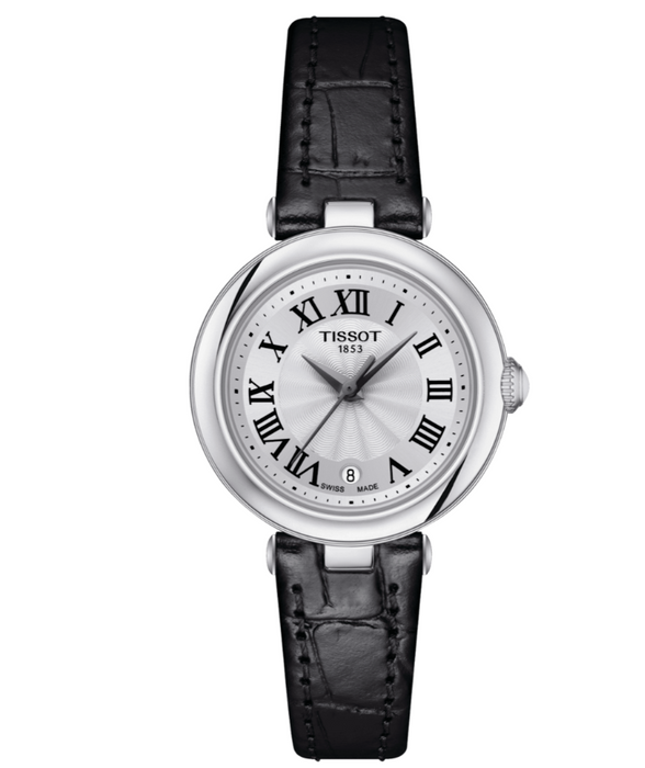 Tissot Bellissima Small Lady White Dial Black Leather Strap Watch T1260101601300