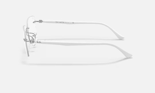 Rayban RB8767 1228 Silver/White Rimless Women's Eyeglasses