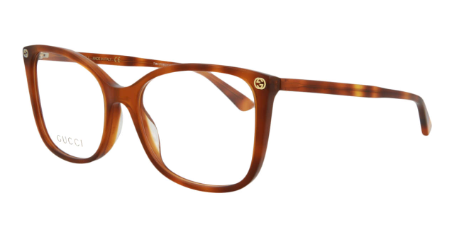 Gucci GG0026O 006 Brown Cat Eye Women's Eyeglasses