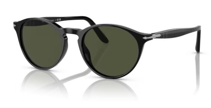 Persol 0PO3092SM 901431 Black/ Green Round Shaped 52mm Men's Sunglasses