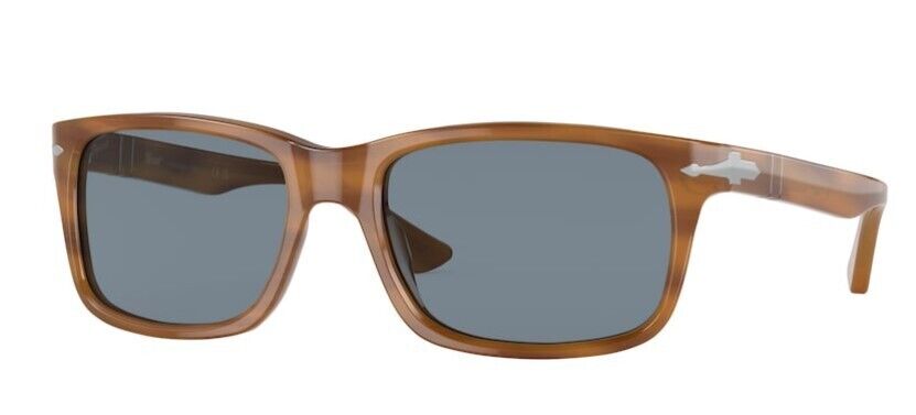 Persol 0PO3048S 960/56 Striped Brown/Light Blue Rectangle Men's Sunglasses