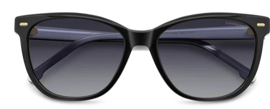 Carrera  3043/S 80S/90 Black/White/Dark Grey Shaded Cat Eye Women's Sunglasses