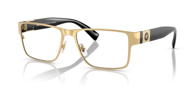 Versace 0VE1274 1002 Gold 57mm Rectangle Men's Eyeglasses