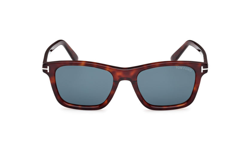 Tom Ford BARRON FT1179 54V Red Havana/Blue Square Men's Sunglasses