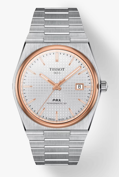 Tissot PRX Powermatic 80 40mm Silver Dial Grey Strap Men's Watch T1374072103100