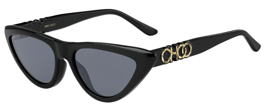 Jimmy Choo SPARKS/G/S 807IR Black/Grey Cat Eye Women's Sunglasses