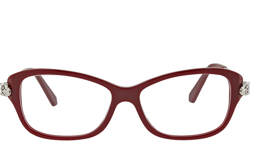 Cartier CT0067O 001 Burgundy/Silver Square Women's Eyeglasses