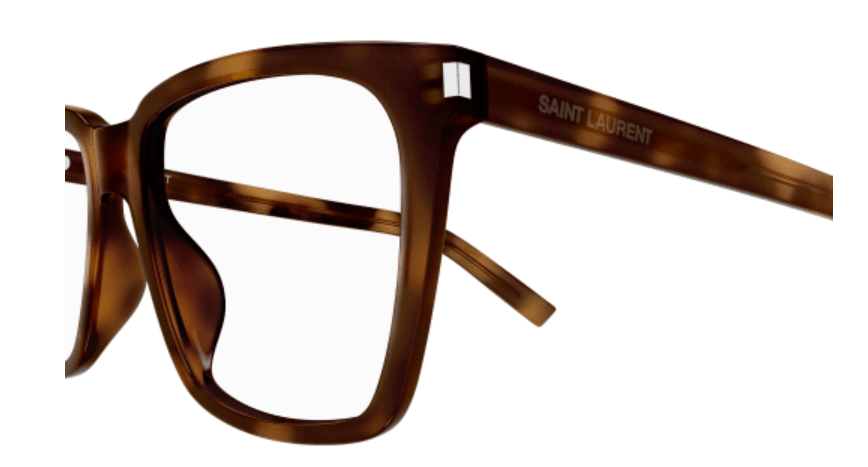 Saint Laurent SL 717 SLIM 003 Havana Square Women's Eyeglasses