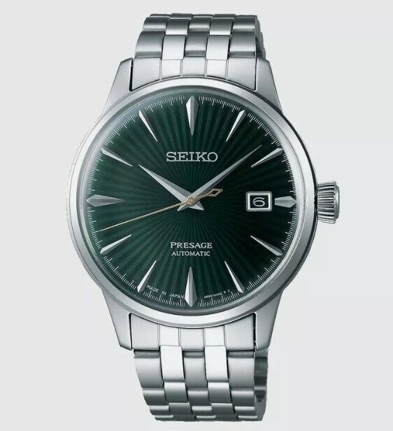 Seiko Presage cocktail time Green dial Stainless Steel Men's Watch SRPE15J1