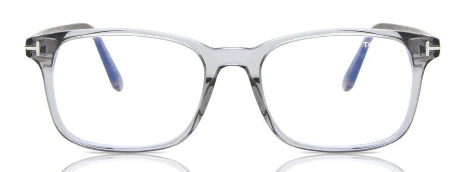 Tom Ford FT5831-B 020 Shiny Transparent Grey/Blue Block Square Men's Eyeglasses