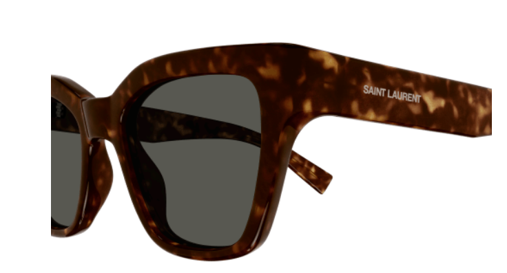 Saint Laurent SL 641 002 Havana / Grey Round Women's Sunglasses