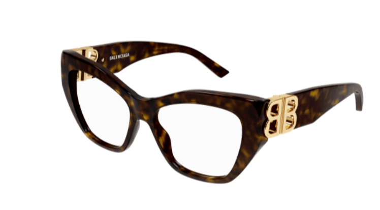 Balenciaga BB0312O 002 Havana Cat Eye Women's Eyeglasses