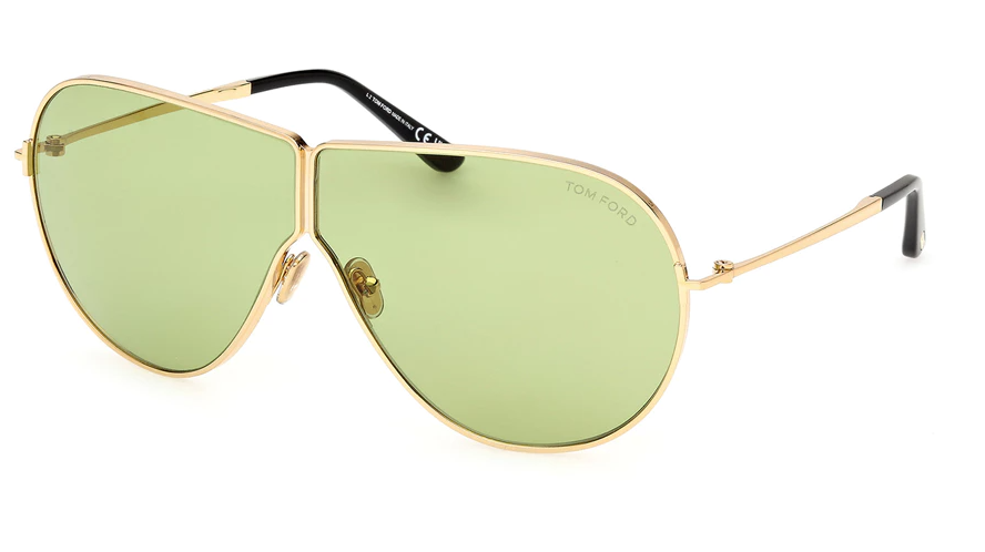 Tom Ford FT1158 30N Shiny Deep Gold/Green Men's Sunglasses