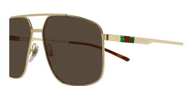 Gucci GG1676S 002 Gold/Brown Square Men's Sunglasses