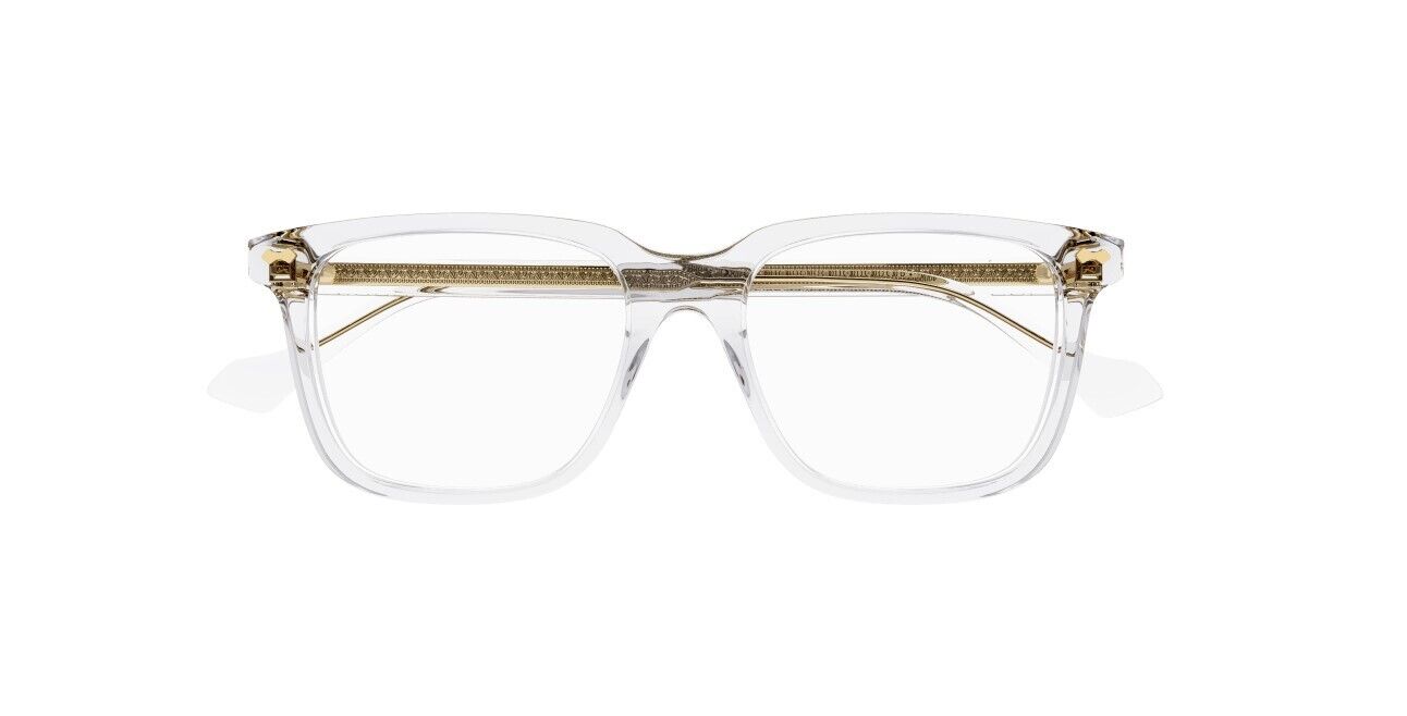 Gucci GG0737O 017 Transparent Crystal Rectangular Men's Eyeglasses