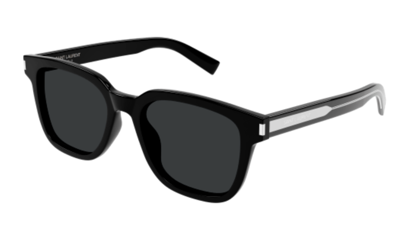 Saint Laurent SL 711/K-001 Black/Crystal Soft Rectangle Men's Sunglasses