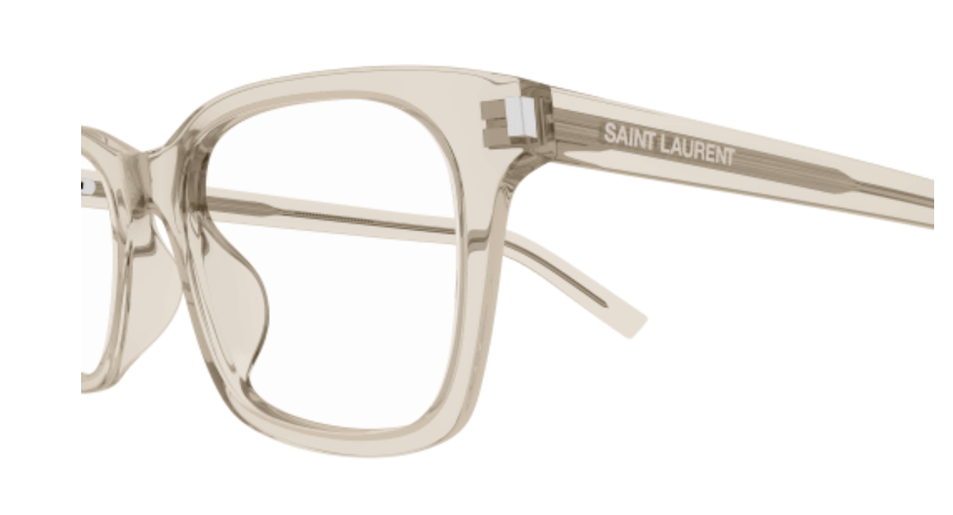 Saint Laurent SL 718 SLIM 008 Beige Rectangle Men's Eyeglasses