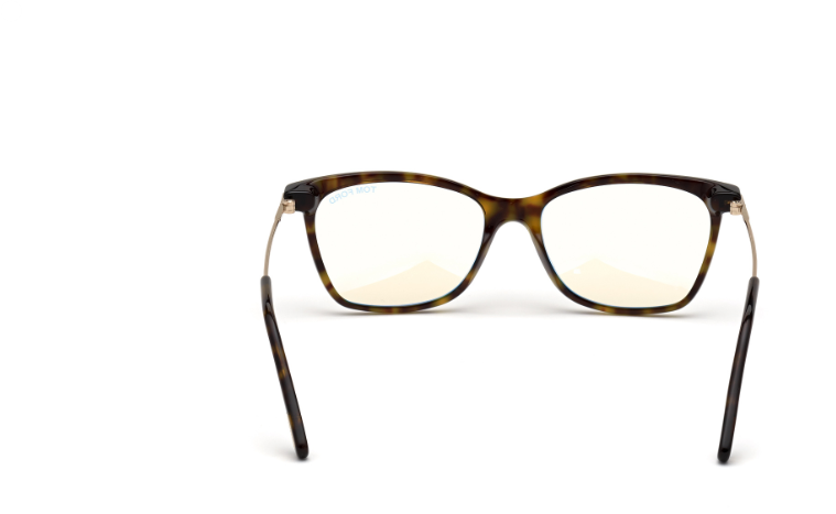 Tom Ford FT5712 052 Dark Havana / Shiny Pale Gold 52mm Square Women's Eyeglasses