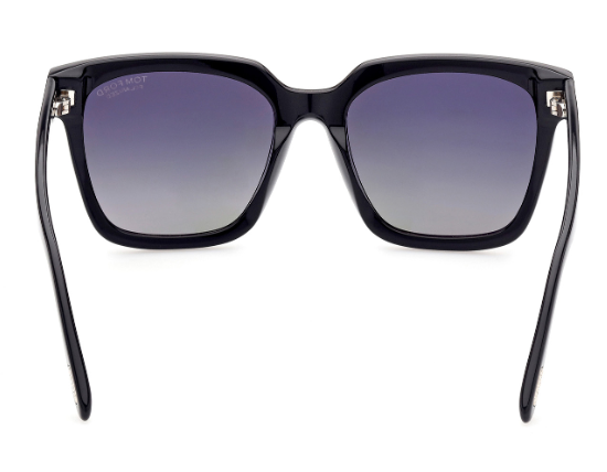 Tom Ford SELBY FT0952 01D Shiny Black/Smoke Polarized Square Women's Sunglasses