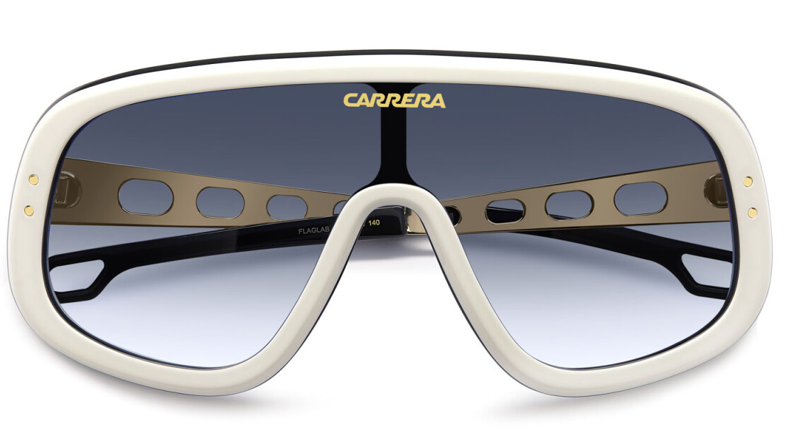 Carrera FLAGLAB 17 B4E 08 White Gold/Blue Shaded Mask Men's Sunglasses