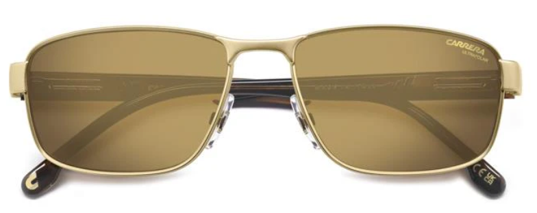 CARRERA C FLEX 09/G/S AOZ Matte Gold/Gold Polarized Rectangle Men's Sunglasses