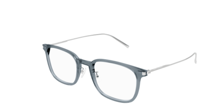 Saint Laurent SL 632/J 003 Grey/Silver Square Men's Eyeglasses