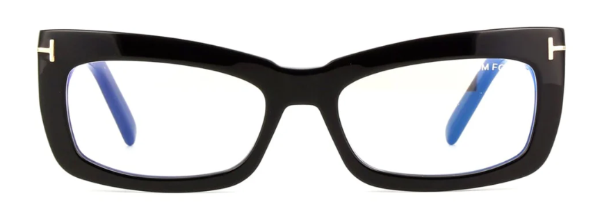 Tom Ford FT5966-B 001 Shiny Black/Shiny Black Rectangular Women's Eyeglasses