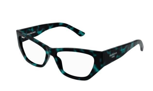 Balenciaga BB0372O 003 Blue Havana Cat-Eye Women's Eyeglasses