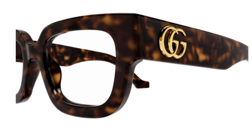 Gucci GG1548O 005 Havana Oversized Square Women Eyeglasses