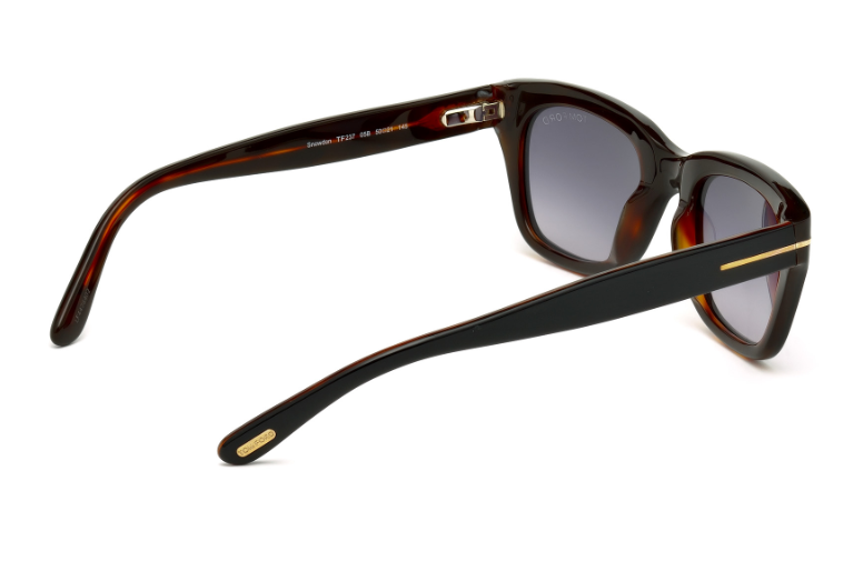 Tom Ford SNOWDON 05B Black Havana /Smoke Square Men's Sunglasses