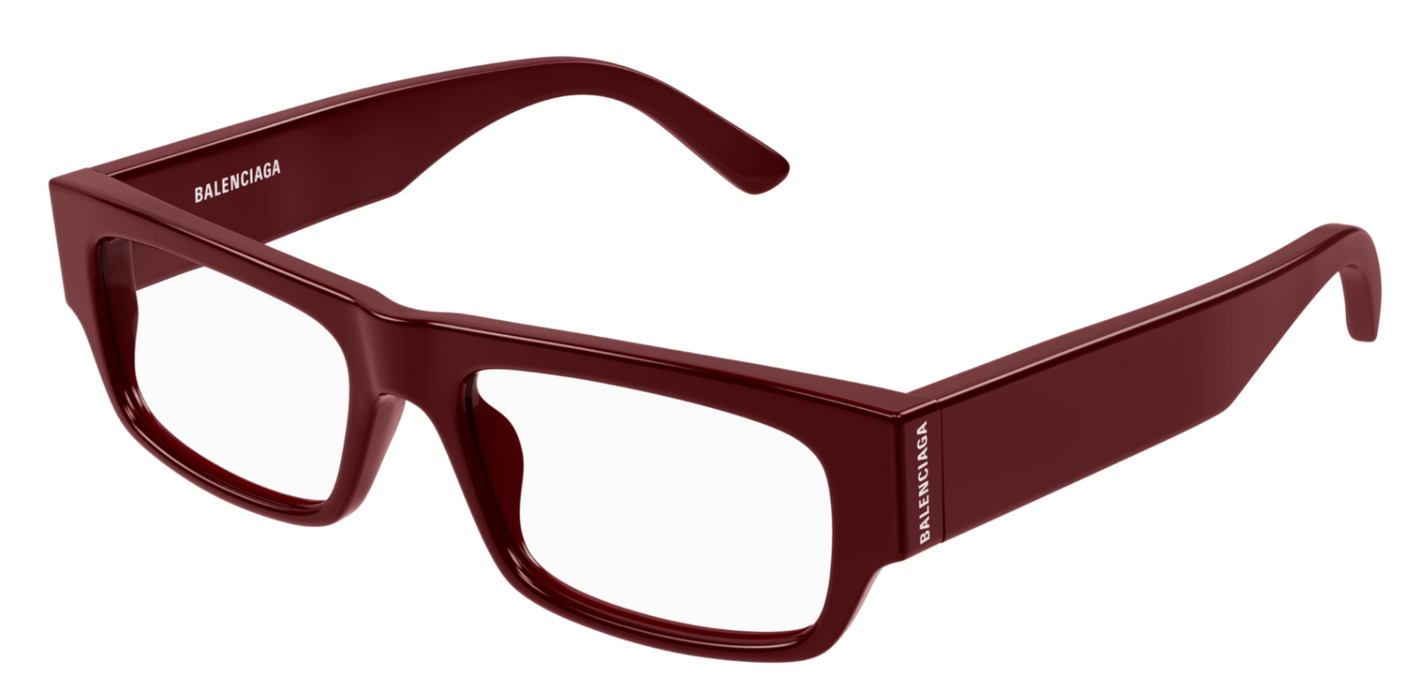 Balenciaga BB0304O 004 Burgundy Rectangular Women's Eyeglasses