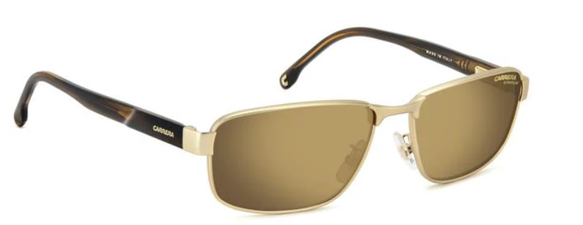 CARRERA C FLEX 09/G/S AOZ Matte Gold/Gold Polarized Rectangle Men's Sunglasses