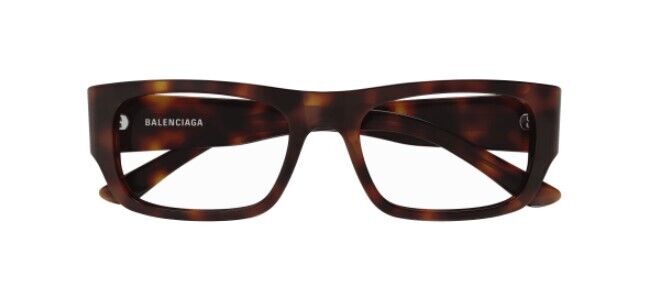 Balenciaga BB0370O 003 Dark Havana Rectangular Men's Eyeglasses