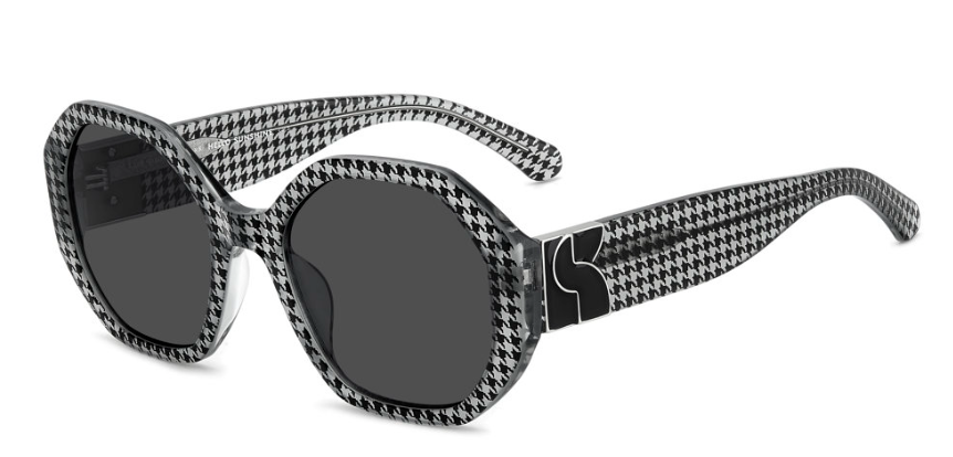 Kate Spade FLYNNIE/G/S 1EI BLKPTTGR Black/White Rectangular Women's Sunglasses