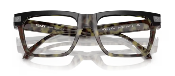 Versace 0VE3354 5456 Havana 53mm Rectangular Men's Eyeglasses