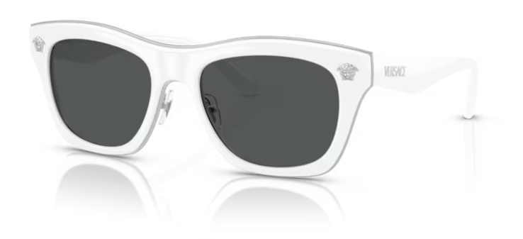 Versace 0VE2272 314/87 White/Dark grey Rectangle Men's Sunglasses