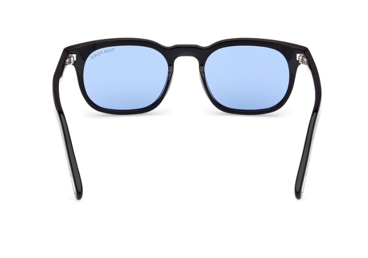 Tom Ford FT1122-D 01V Shiny Black/Blue Square Men's Sunglasses