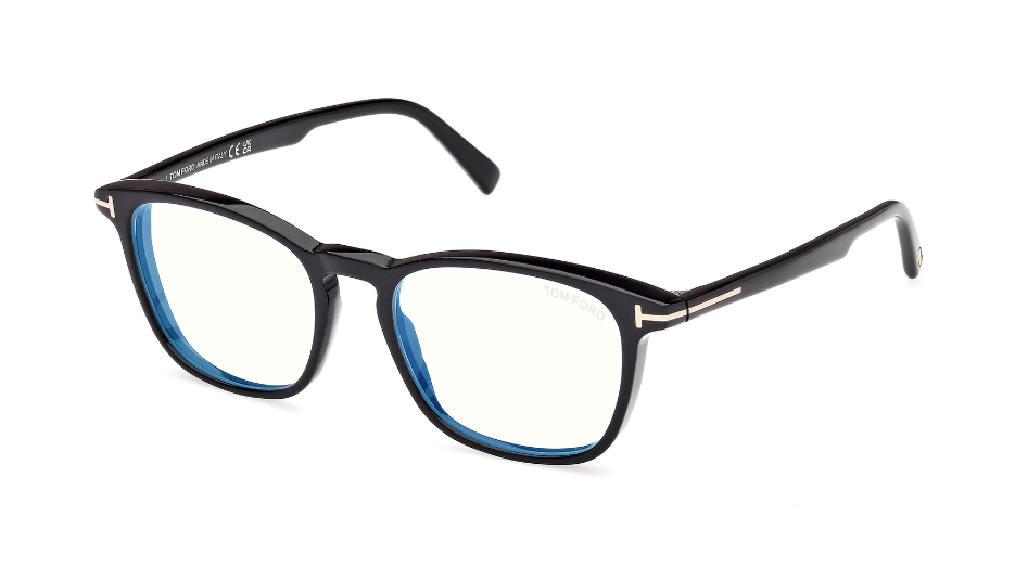 Tom Ford FT5960-B 001 Shiny Black/Shiny Black Square Men's Eyeglasses