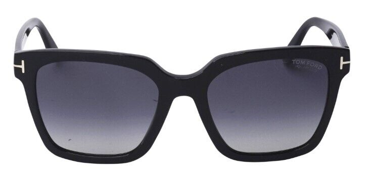 Tom Ford FT 0952 Selby 01D Shiny Black Smoke Polarized Square Women's Sunglasses