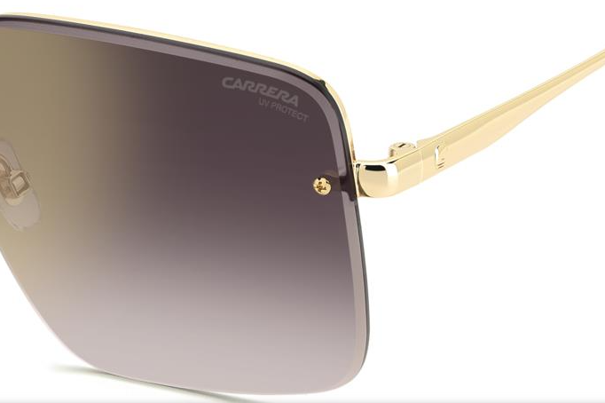 Carrera  3044/S 0NR/YK Gold /Burgundy Shaded Mirrored Square Women's Sunglasses