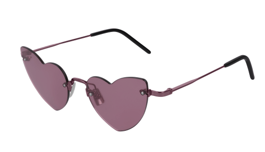 Saint Laurent SL 254 LOULOU 004 Pink Mirrored Women's Sunglasses