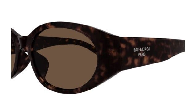 Balenciaga BB0369SK 002 Havana/Brown Round Women's Sunglasses